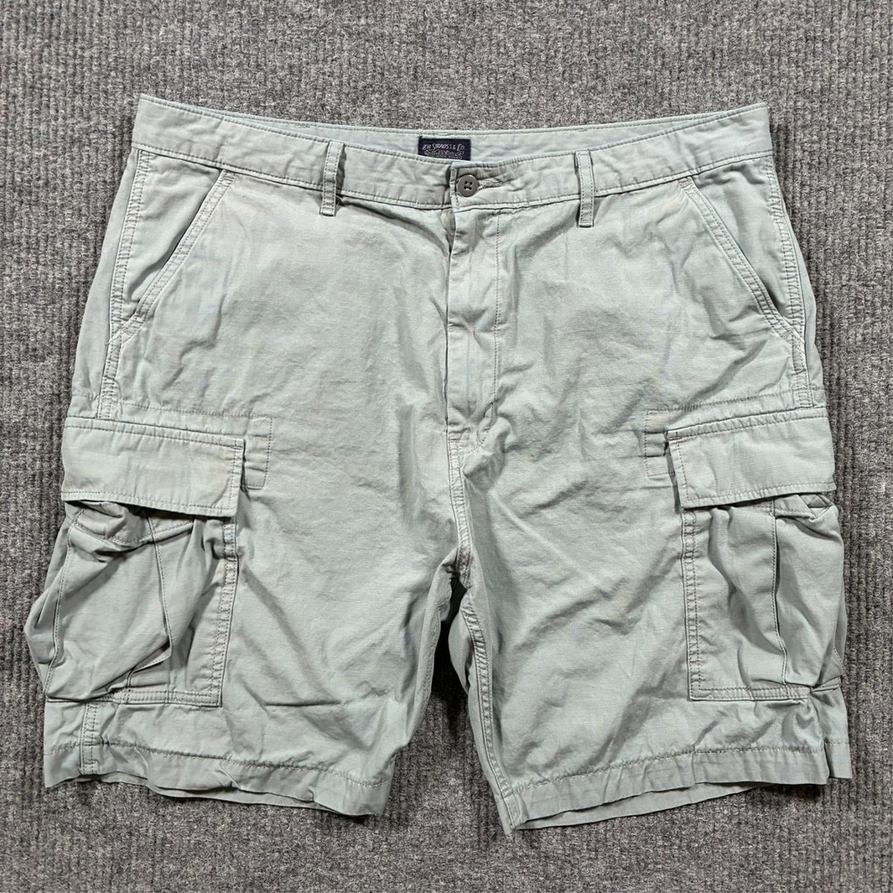 Levi Strauss Cargo Shorts Mens W40" Green Utility Casual Outdoor High Rise